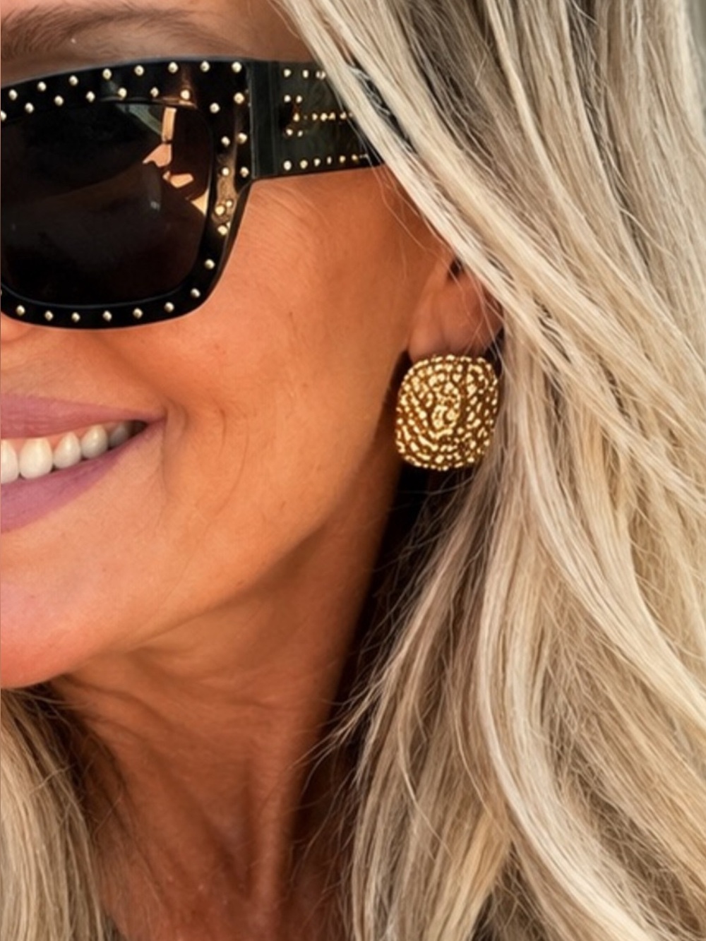 House of Harlow 1960 | Textured Gold Tone Statement Stud Earrings